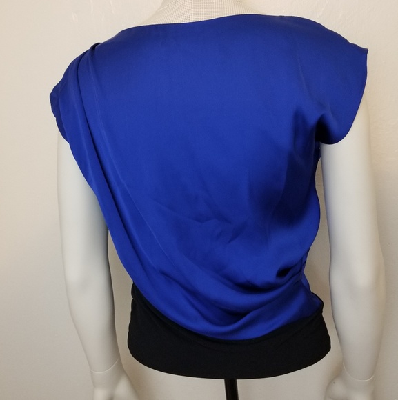 Vince Camuto Royal Blue Satin Blouse - Picture 2 of 8